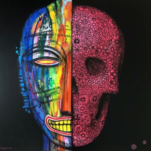 Masque Après Masque - 80x80 cm